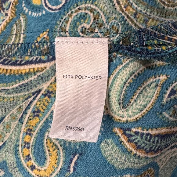 J. Jill Large Tunic Top Paisley Slits Keyhole Long Balloon Sleeves Round Neck - Picture 9 of 10